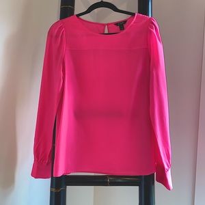 J CREW Vibrant Pink Blouse. Sz M